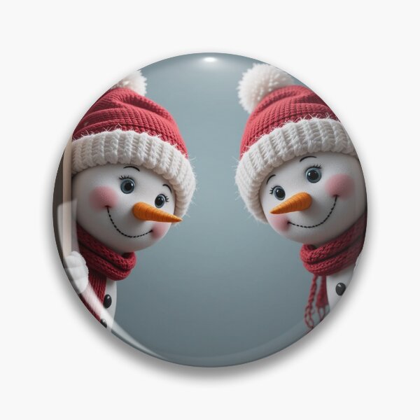 Item preview, Adorable Twin Snowmen Peeking Illustration – Festive Christmas Winter Art designed and sold by PixelVibe782.