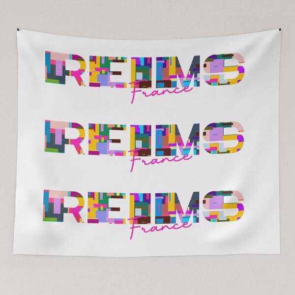 Item preview, Reims, France, Vibrant Abstract City Typography Art designed and sold by Wanderful-roads.