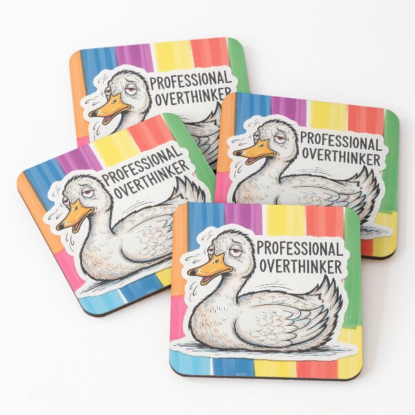 Item preview, Professional Overthinker Duck - Funny Stressed Goose Sticker designed and sold by MoodimalStudio.