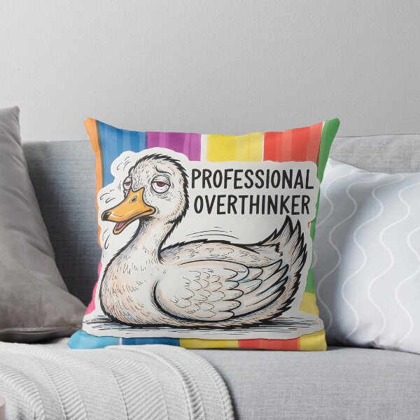 Item preview, Professional Overthinker Duck - Funny Stressed Goose Sticker designed and sold by MoodimalStudio.