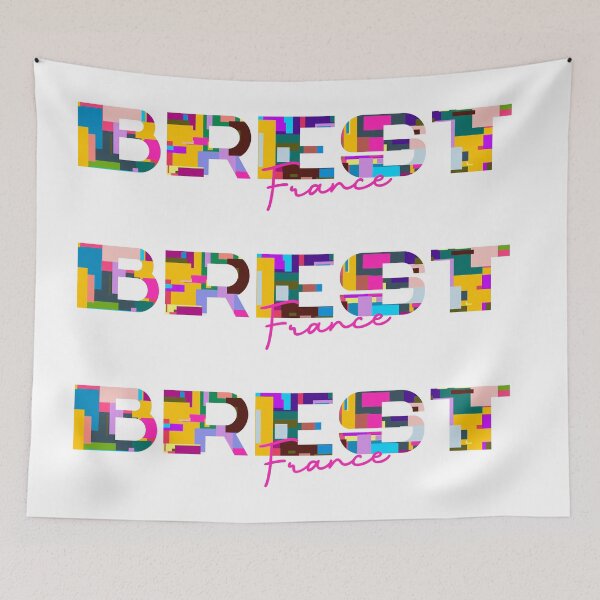 Item preview, Brest, France, Vibrant Abstract City Typography Art designed and sold by Wanderful-roads.