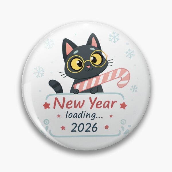 Item preview, New Year Loading 2026 | Cute Funny Black Cat Illustration designed and sold by VivoStudio.