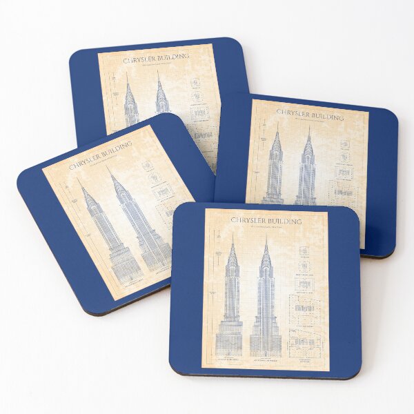 Item preview, Chrysler Building (Old Blue Grid) Dark Blue Color designed and sold by BGALAXY.