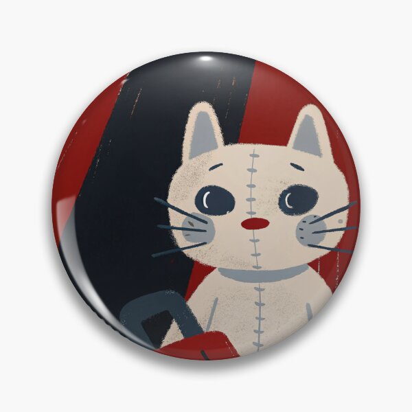 Item preview, Chalk-drawn kitty with chainsaw - cute chalk art cat designed and sold by neelfs.