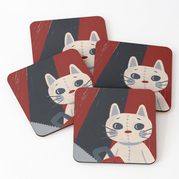 Item preview, Chalk-drawn kitty with chainsaw - cute chalk art cat designed and sold by neelfs.