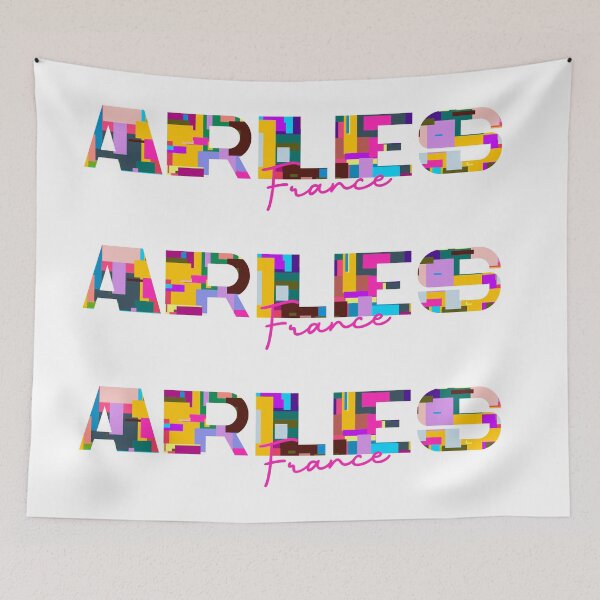 Item preview, Arles, France, Vibrant Abstract City Typography Art designed and sold by Wanderful-roads.