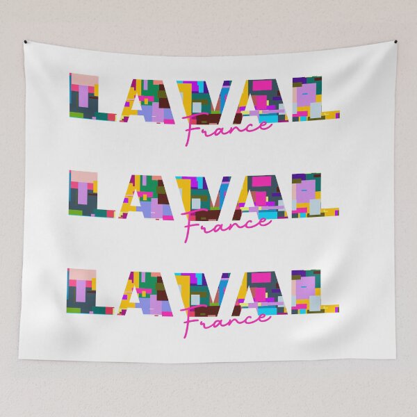 Item preview, Laval, France, Vibrant Abstract City Typography Art designed and sold by Wanderful-roads.