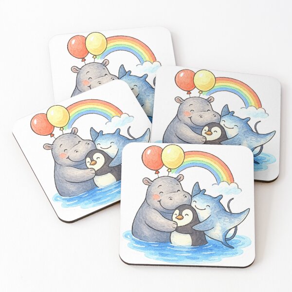 Item preview, animals rainbows and balloons 012 designed and sold by tileartwork.