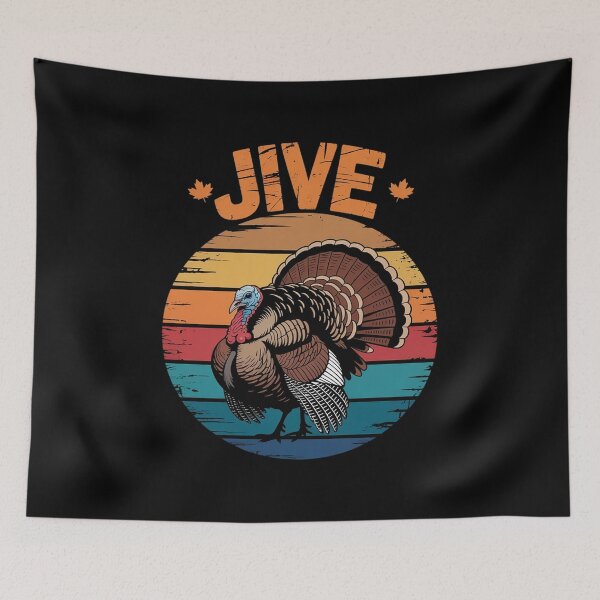 Item preview, Vintage Turkey Jive Black -Small Thanksgiving  designed and sold by VerseFarm.
