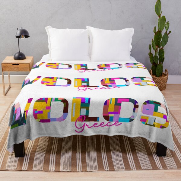 Item preview, Volos, Greece, Vibrant Abstract City Typography Art designed and sold by Wanderful-roads.