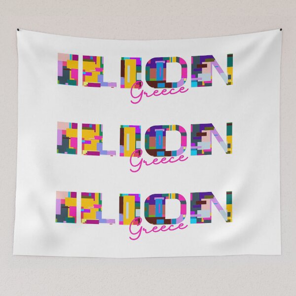 Item preview, Ilion, Greece, Vibrant Abstract City Typography Art designed and sold by Wanderful-roads.