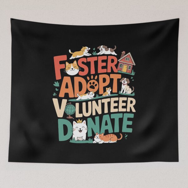 Item preview, FOSTER ADOPT VOLUNTEER DONATE Animal Rescue Shelter pet cute  designed and sold by RuthGAArt.