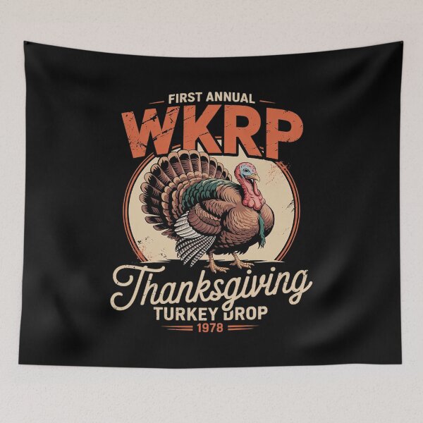 Item preview, WKRP Turkey Drop Thanksgiving Day Men and Women  designed and sold by VerseFarm.