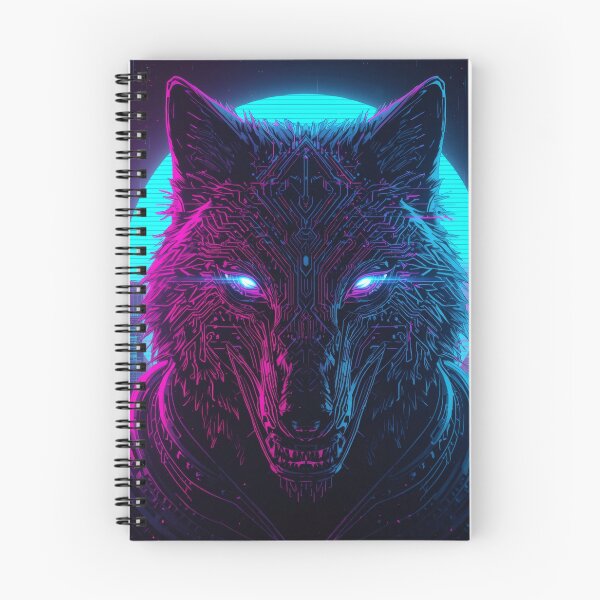 Item preview, Neon Cyberpunk Wolf Head – Glowing Circuit Wolf Art, Synthwave Vaporwave Design designed and sold by Visualynx.