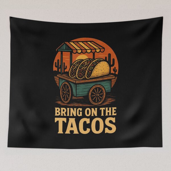 Item preview, Bring On The Tacos Cactus Sunset Cart designed and sold by DianaEsther1.