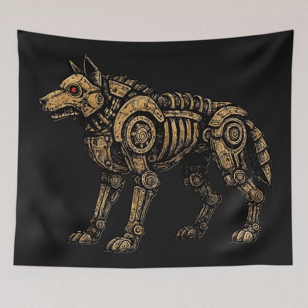 Item preview, Brass Clockwork Steampunk Mechanical Wolf  designed and sold by SeoulInkSoul.