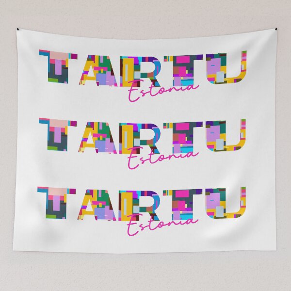 Item preview, Tartu, Estonia, Vibrant Abstract City Typography Art designed and sold by Wanderful-roads.