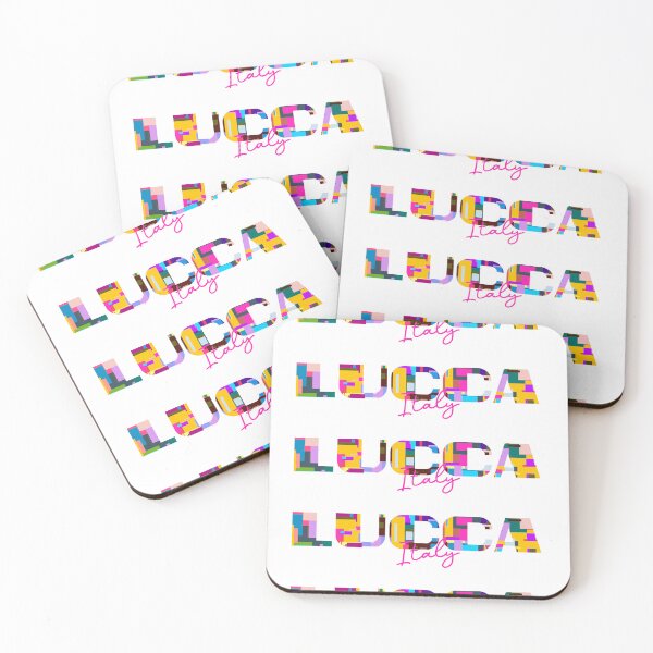 Item preview, Lucca, Italy, Vibrant Abstract City Typography Art designed and sold by Wanderful-roads.