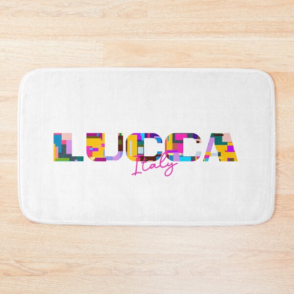 Item preview, Lucca, Italy, Vibrant Abstract City Typography Art designed and sold by Wanderful-roads.