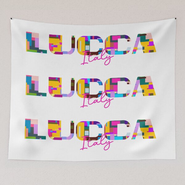 Item preview, Lucca, Italy, Vibrant Abstract City Typography Art designed and sold by Wanderful-roads.
