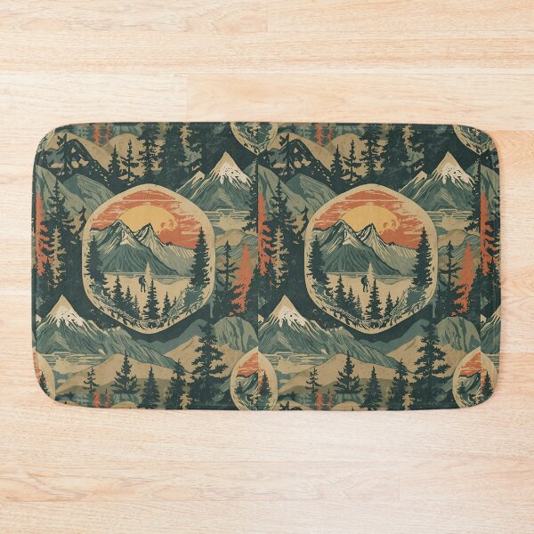 Item preview, Retro Mountain Sunset Hiker | Vintage Outdoor Adventure Patch Design designed and sold by FreeArt2.