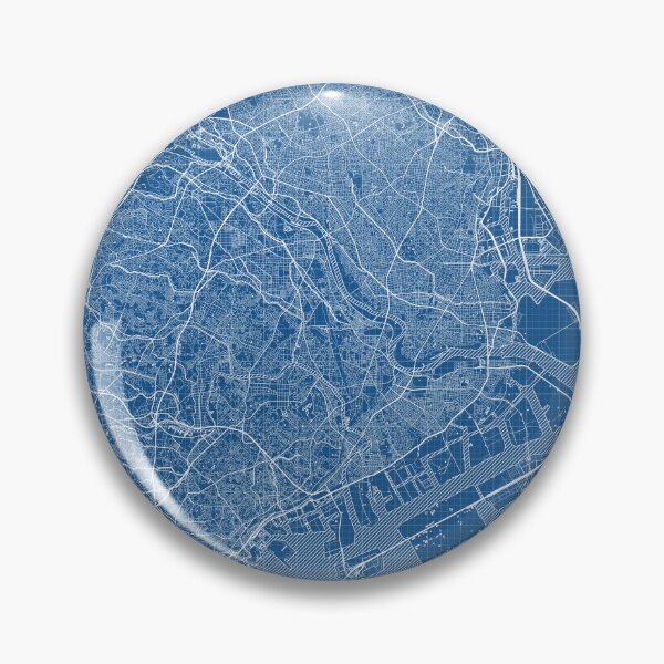 Item preview, Kawasaki City Map of Kanagawa, Japan - Blueprint designed and sold by deMAP.