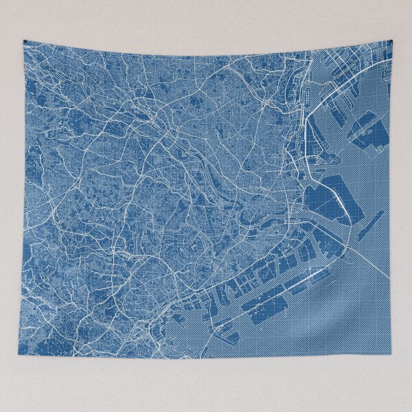 Item preview, Kawasaki City Map of Kanagawa, Japan - Blueprint designed and sold by deMAP.