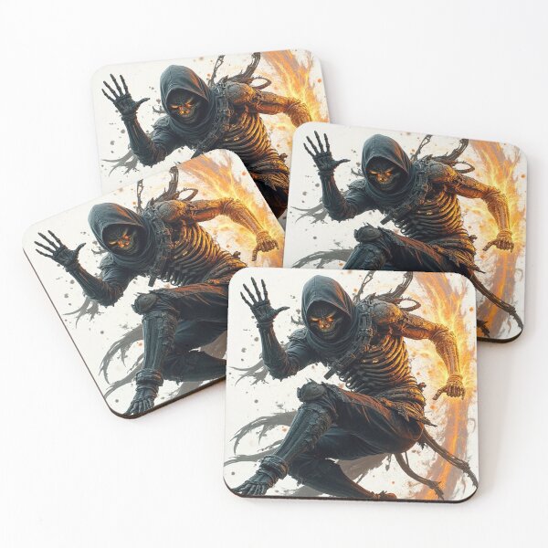 Item preview, Ninja Skeleton Flying Kick – Dark Aura Warrior Art designed and sold by OhmAuraArt.