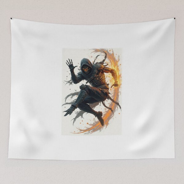 Item preview, Ninja Skeleton Flying Kick – Dark Aura Warrior Art designed and sold by OhmAuraArt.
