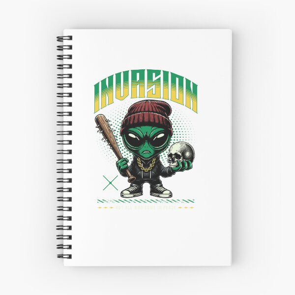 Item preview, Gritty Urban Alien Invasion Streetwear with Baseball Bat and Skull designed and sold by finkelart.