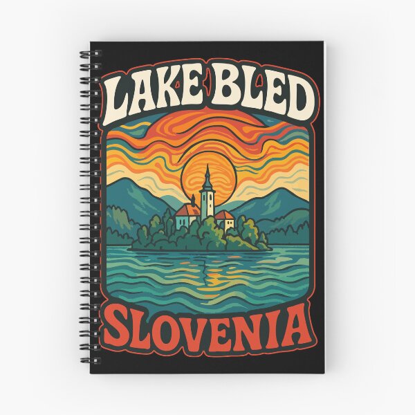 Item preview, Lake Bled Slovenia Retro Trippy Art Travel designed and sold by TomFrontierArt.