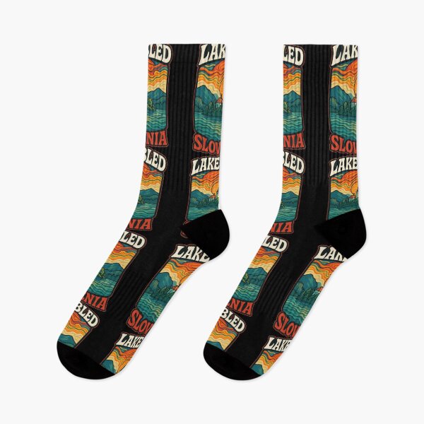 Item preview, Lake Bled Slovenia Retro Trippy Art Travel designed and sold by TomFrontierArt.