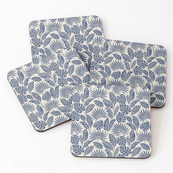 Item preview, Tropical Leaf Pattern in Vintage Indigo designed and sold by PragmaticP.