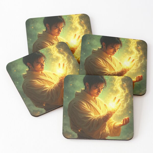 Item preview, Chi Warrior with Glowing Iron Aura – Mystic Martial Power Art designed and sold by OhmAuraArt.