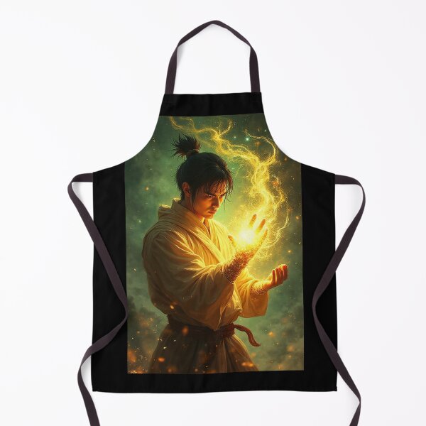 Item preview, Chi Warrior with Glowing Iron Aura – Mystic Martial Power Art designed and sold by OhmAuraArt.
