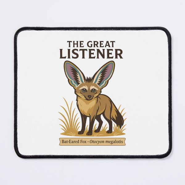 Item preview, The Great Listener – Bat-Eared Fox Wildlife Illustration designed and sold by WildlifeInc.