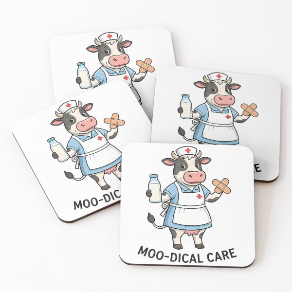 Item preview, Cute Nurse Cow Moo-dical Care Pun designed and sold by k3rstman1.