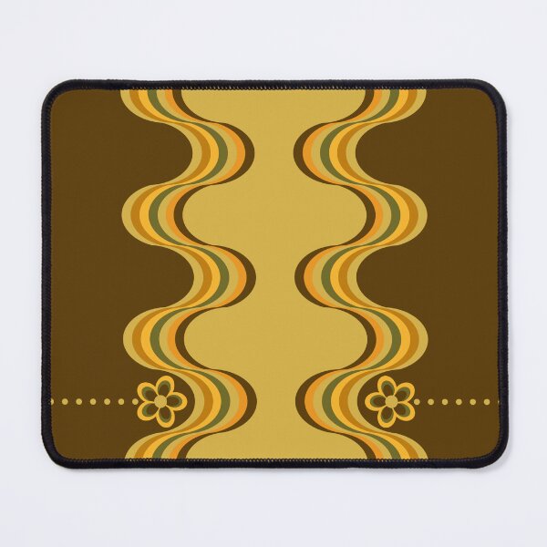 Aperçu de l'œuvre Motif floral ondulé rétro marron et jaune créée et vendue par TackyTime.