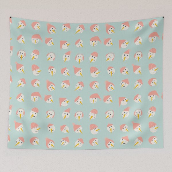 Item preview, Snowmen Faces with hats / seamless repeat designed and sold by Shelley Winters.