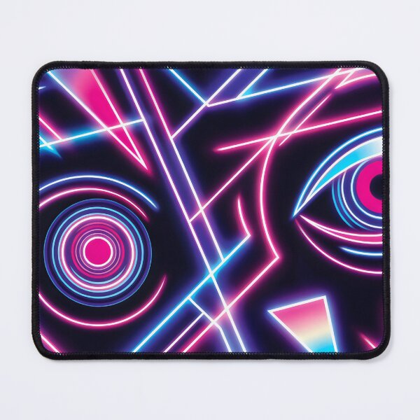 Item preview, Neon Geometric Eyes Abstract Cyberpunk Glow Design designed and sold by SplashTastic.