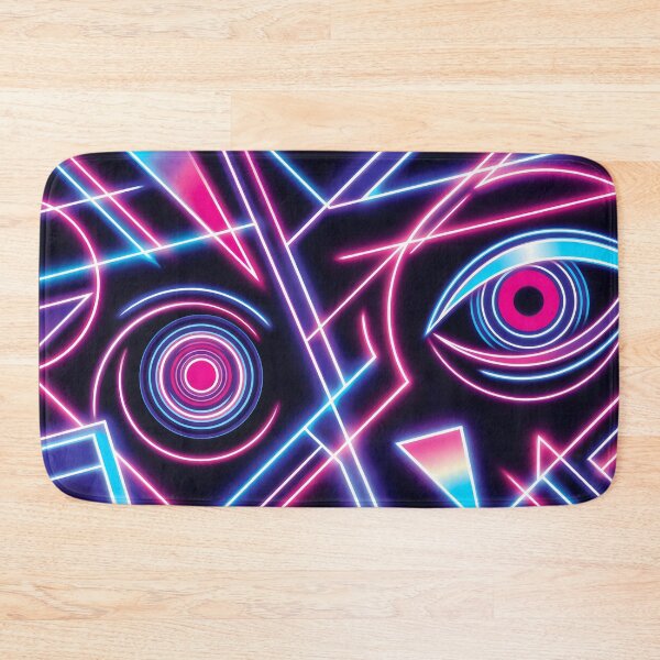 Item preview, Neon Geometric Eyes Abstract Cyberpunk Glow Design designed and sold by SplashTastic.