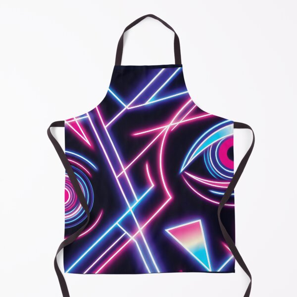 Item preview, Neon Geometric Eyes Abstract Cyberpunk Glow Design designed and sold by SplashTastic.