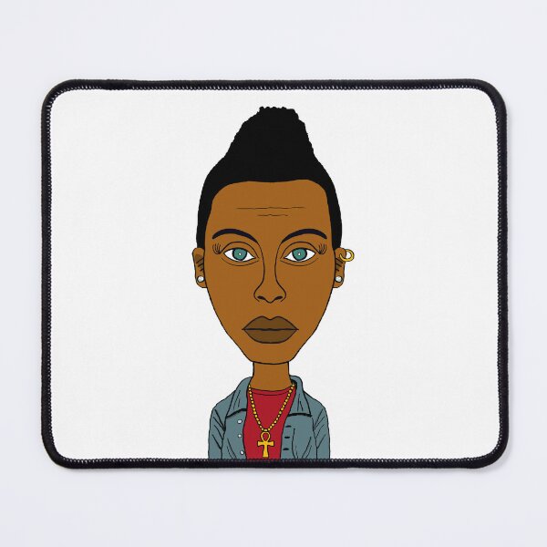 Item preview, Beautiful Afro Tomboy with Mohawk, Ankh & Green Eyes, Illustration. designed and sold by Eric Sintès.