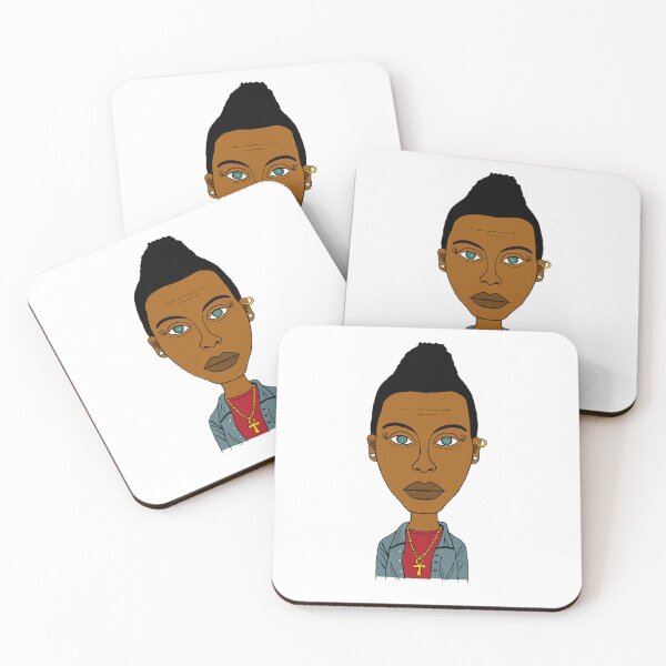 Item preview, Beautiful Afro Tomboy with Mohawk, Ankh & Green Eyes, Illustration. designed and sold by Eric Sintès.