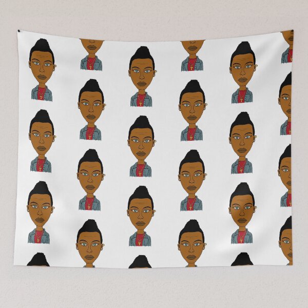Item preview, Beautiful Afro Tomboy with Mohawk, Ankh & Green Eyes, Illustration. designed and sold by Eric Sintès.