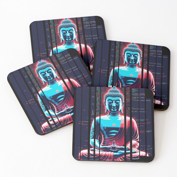 Item preview, Glitching Buddha surrounded by code 6 designed and sold by Neon G.