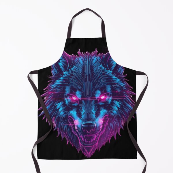 Item preview, Electric Neon Wolf – Cyberpunk Circuit Wolf with Glowing Magenta Eyes designed and sold by Visualynx.