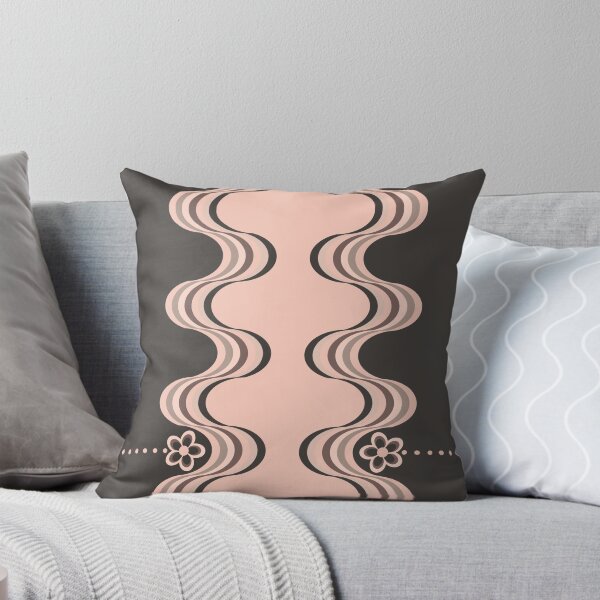 Aperçu de l'œuvre Motif floral ondulé rétro gris et rose créée et vendue par TackyTime.