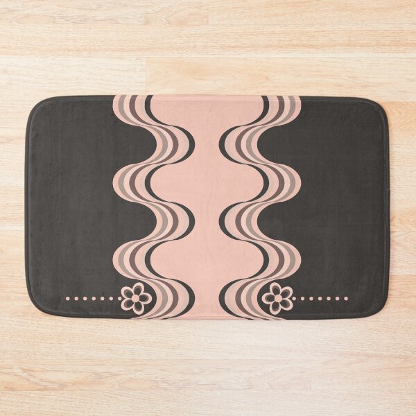 Item preview, Gray Pink Retro Groovy Wavy Flower Pattern designed and sold by TackyTime.