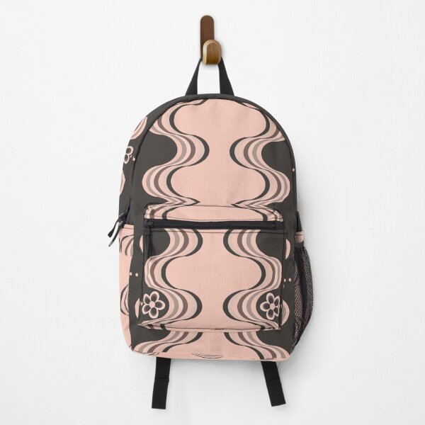 Item preview, Gray Pink Retro Groovy Wavy Flower Pattern designed and sold by TackyTime.